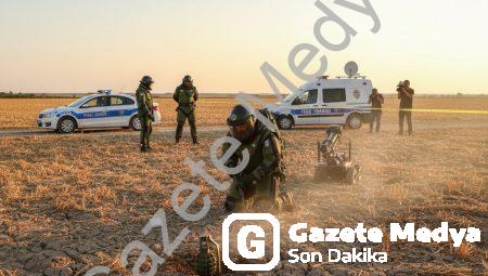 Tire’de tarlada bulunan el bombası uzman ekipçe imha edildi