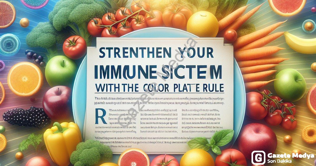 "Renkli Tabak Kuralı ile Bağışıklığınızı Çelik Gibi Yapın" başlıklı haber için fotorealistik, profes