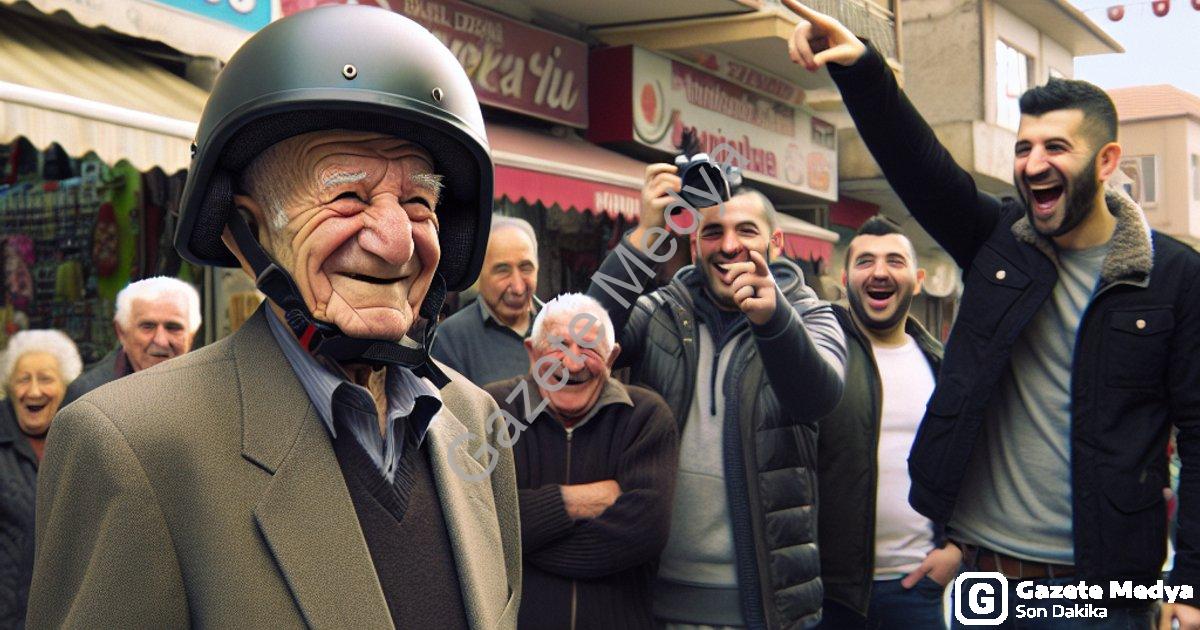 "Denizli'de Görenler Gözlerine İnanamadı: Kask Yerine Miğfer Takan Dede Viral Oldu" başlıklı haber i