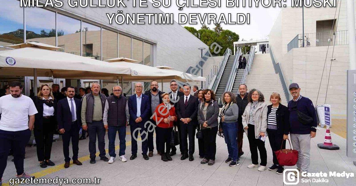"Milas Güllük'te Su Çilesi Bitiyor: MUSKİ Yönetimi Devraldı" başlıklı haber için fotorealistik, prof