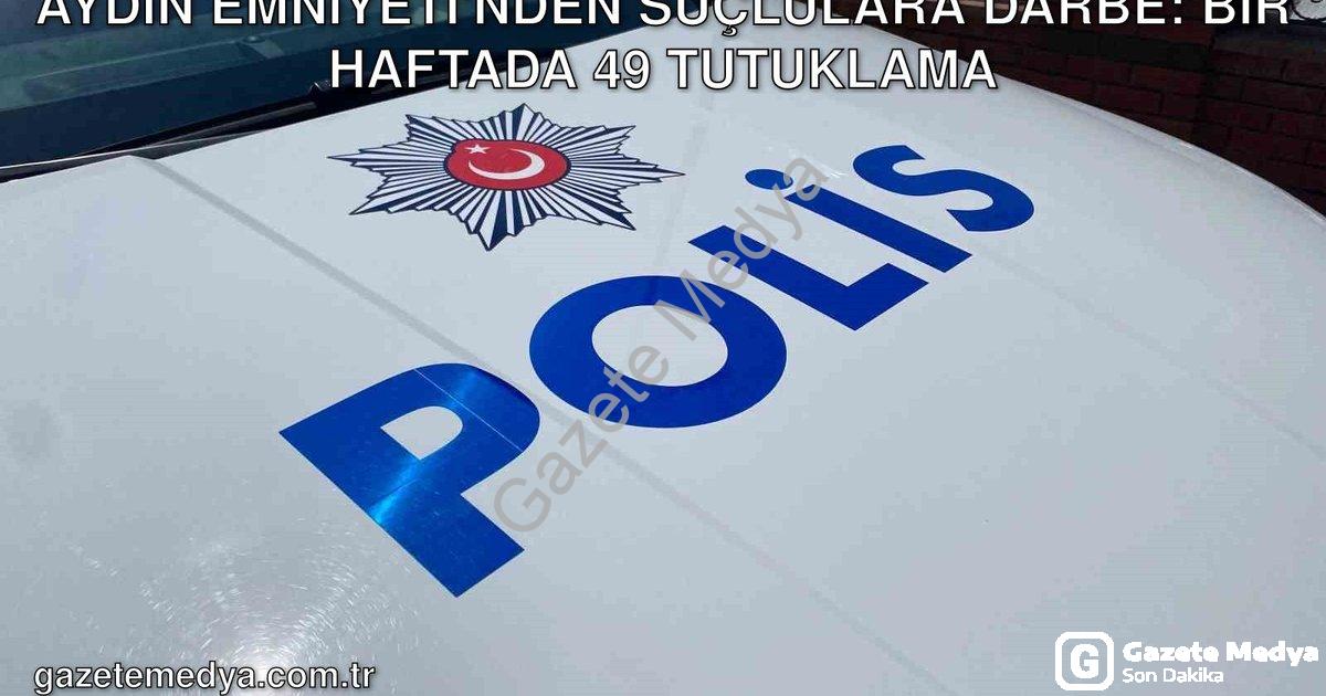 "Aydın Emniyeti'nden Suçlulara Darbe: Bir Haftada 49 Tutuklama" başlıklı haber için fotorealistik, p