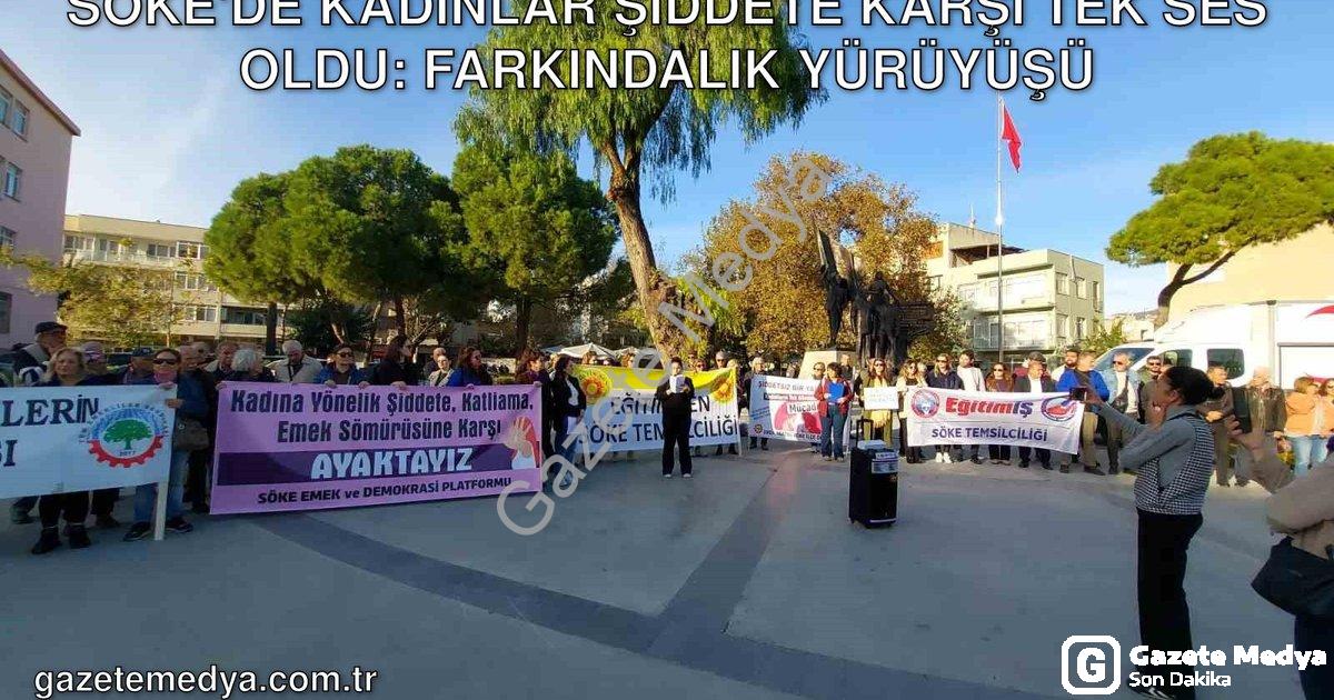 "Söke'de Kadınlar Şiddete Karşı Tek Ses Oldu: Farkındalık Yürüyüşü" başlıklı haber için fotorealisti