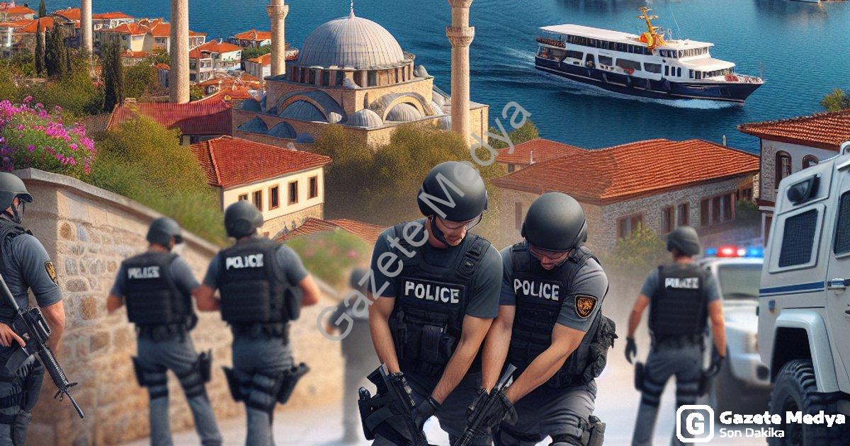 "Marmaris'te FETÖ Operasyonu: Firari Hükümlü Kıskıvrak Yakalandı" başlıklı haber için fotorealistik,